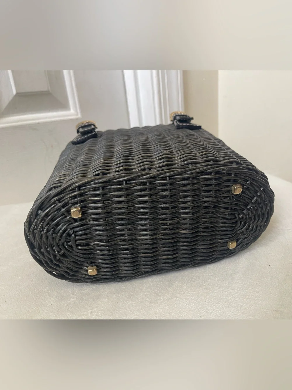 Salvatore Ferragamo vintage Gancini Rattan handbag